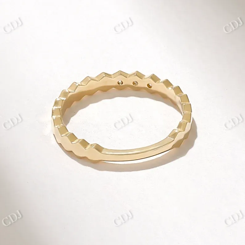 0.03CTW Hexagon Bezel Set Diamond Eternity Wedding Band