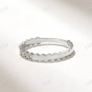 0.03CTW Hexagon Bezel Set Diamond Eternity Wedding Band