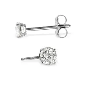 0.2 Carat 14K Solid White Gold Stud Earrings 0.20 Carat Natural Diamond