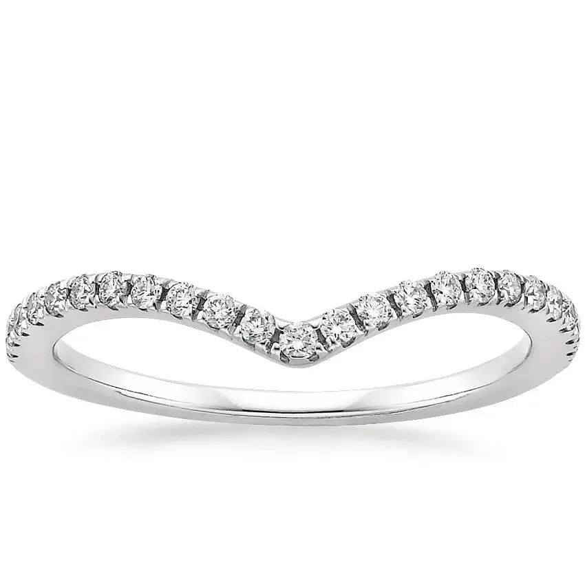 0.20CTW Lab Grown Diamond Chevron Wedding Band