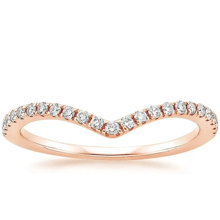0.20CTW Lab Grown Diamond Chevron Wedding Band