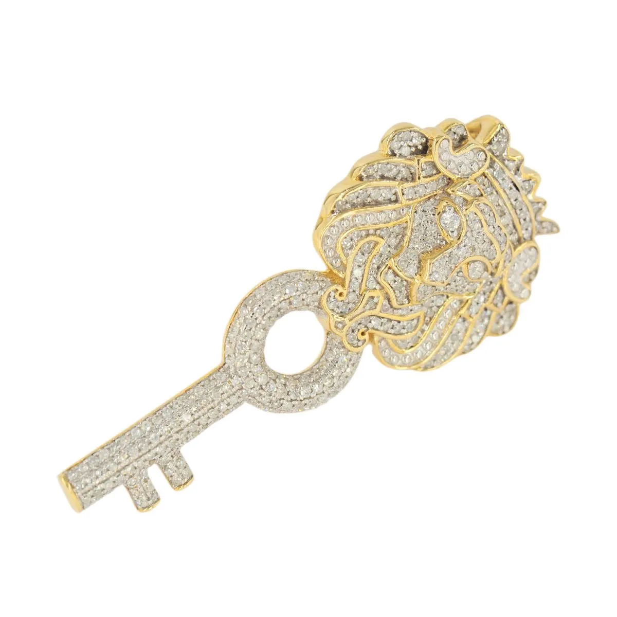 10KY 1.00CTW DIAMOND LION HEAD KEY PENDANT SC4506