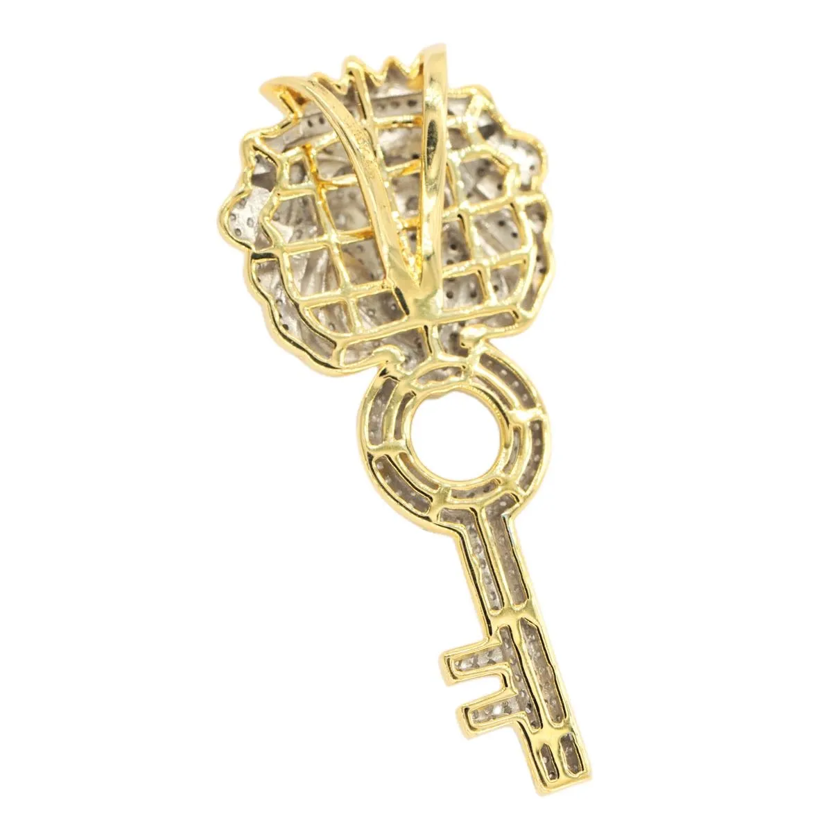10KY 1.00CTW DIAMOND LION HEAD KEY PENDANT SC4506