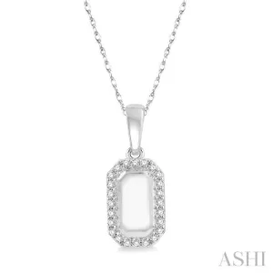 1/10 ctw Round Cut Diamond Tag Pendant With Chain in 10K White Gold