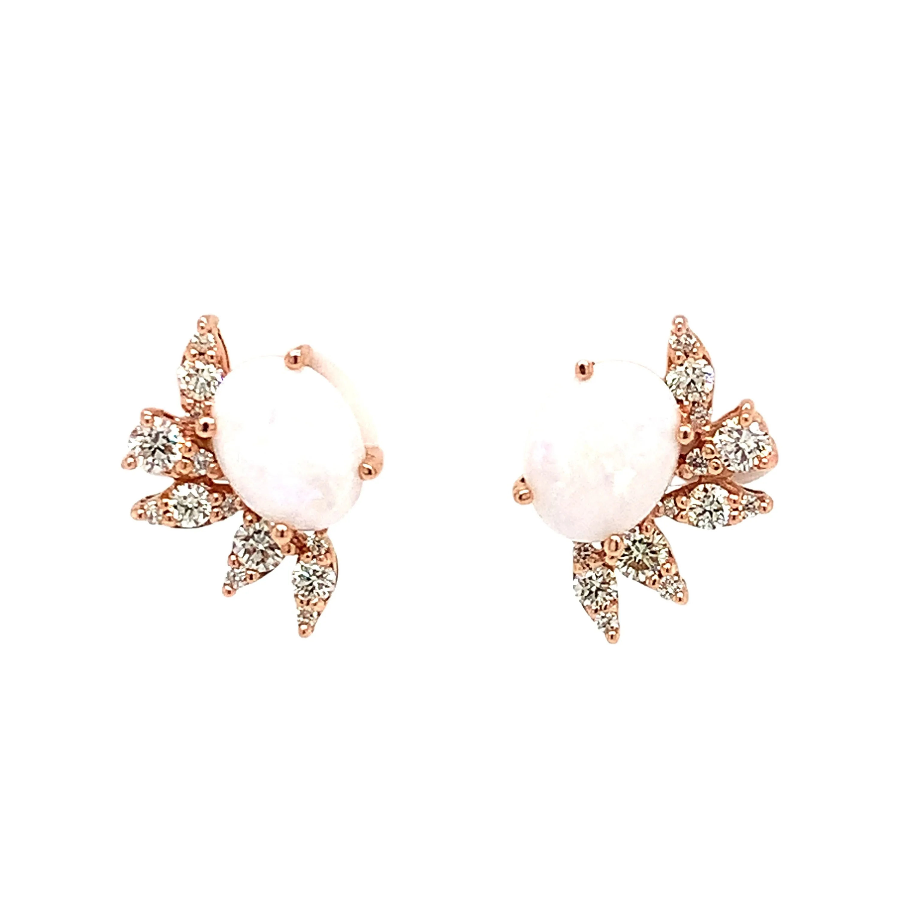 14 Karat Rosé Opals Gemstone Earrings