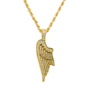 14K Angel Wing Pendant 2.50ctw