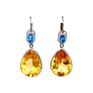 14K Citrine and Topaz Earrings