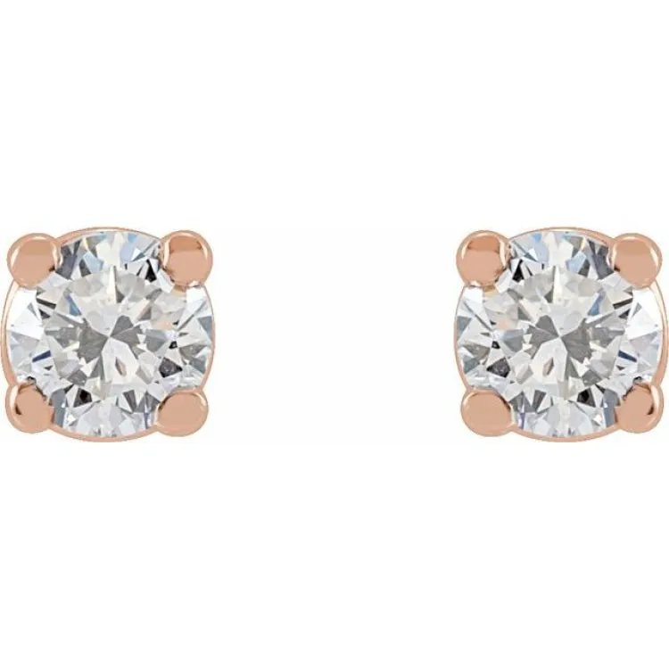 14K Rose 1/4 CTW Lab-Grown Diamond Stud Earrings