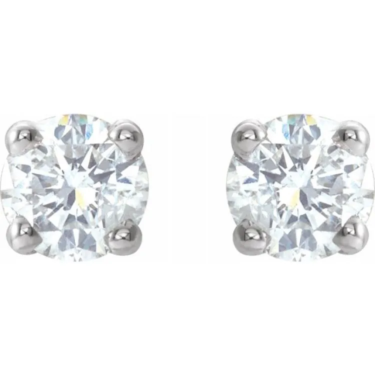 14K White 1/5 CTW Natural Diamond Stud Earrings