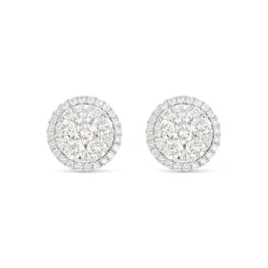 14K White Gold Cluster Diamond Stud earrings