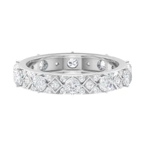 1.50 CT Round Cut Moissanite Bridal Wedding Band in Prong Set