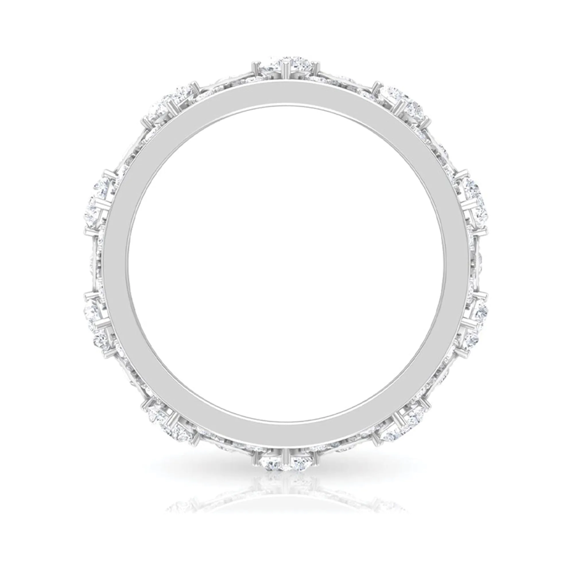 1.50 CT Round Cut Moissanite Bridal Wedding Band in Prong Set