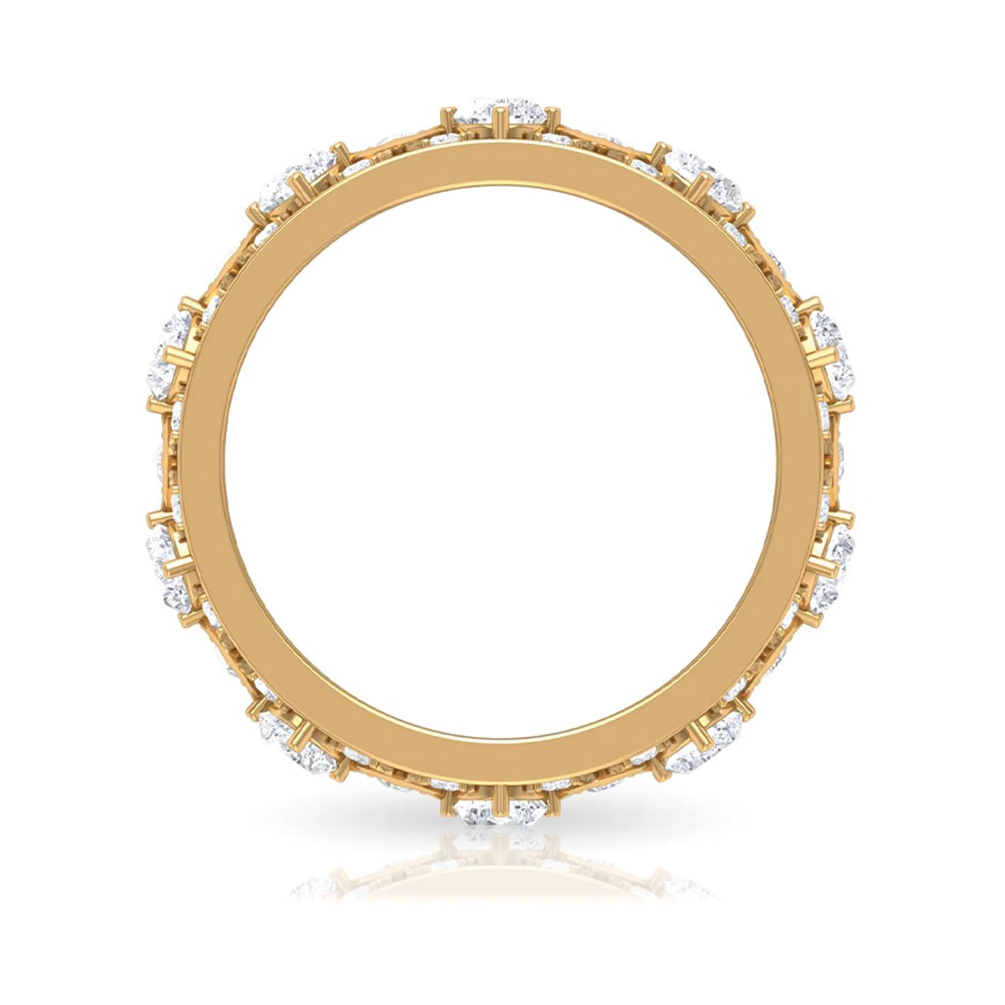 1.50 CT Round Cut Moissanite Bridal Wedding Band in Prong Set