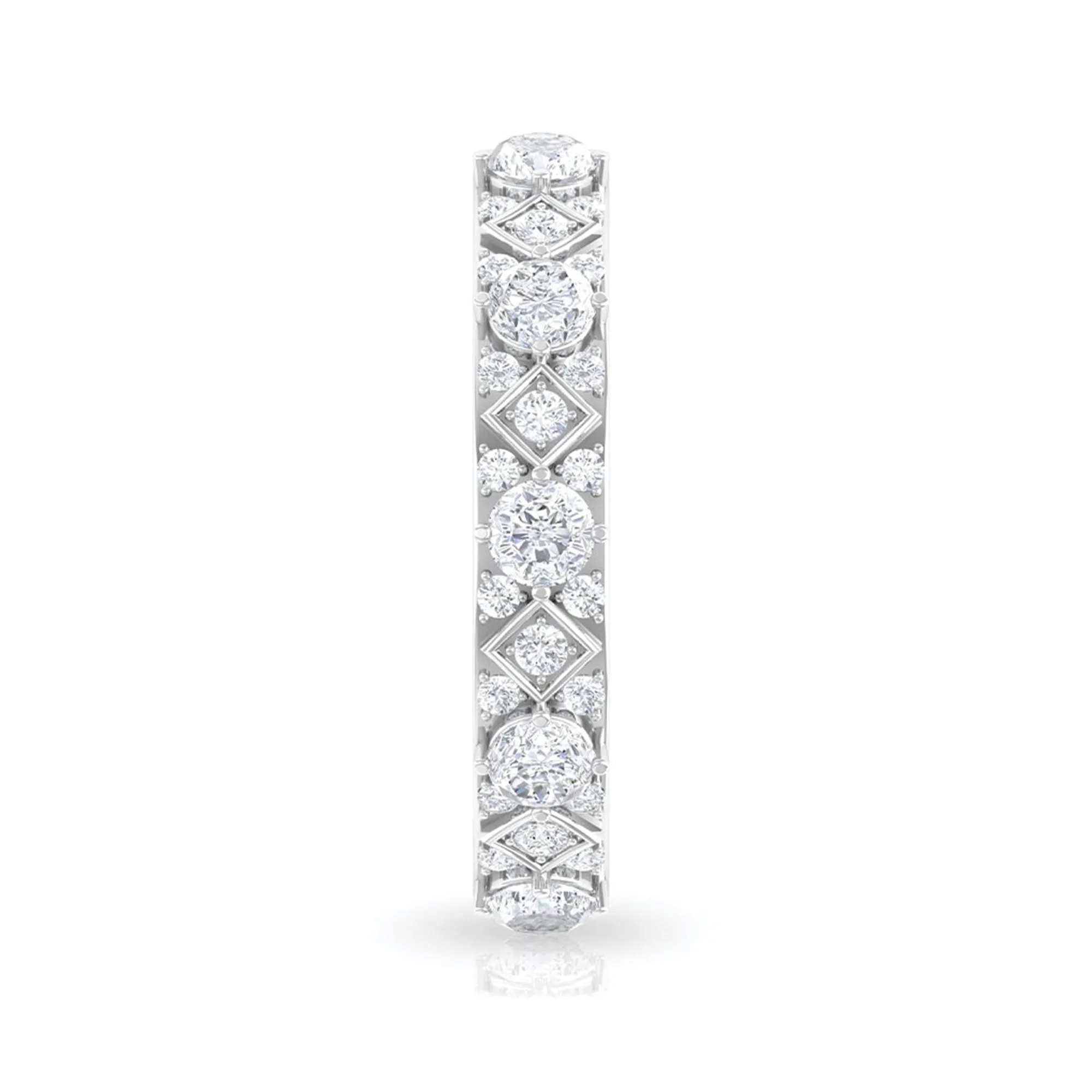 1.50 CT Round Cut Moissanite Bridal Wedding Band in Prong Set