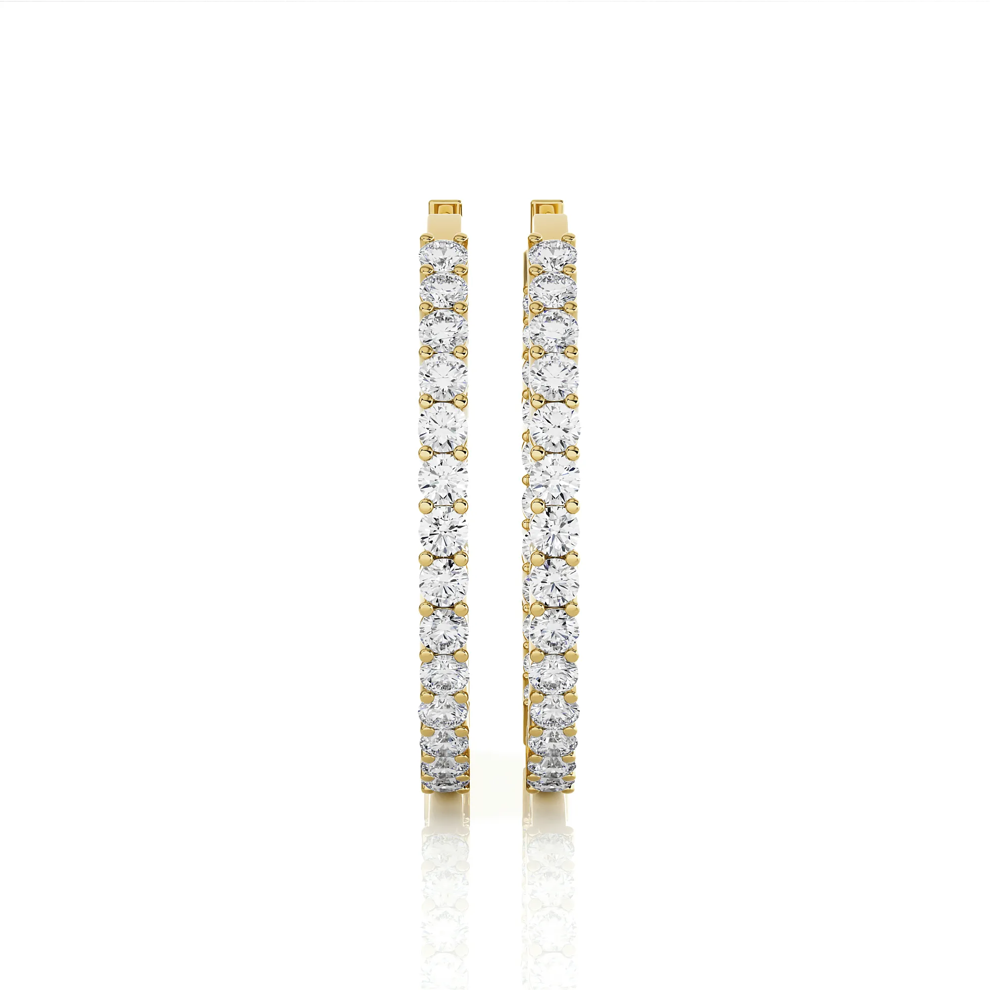 2 1/2 ctw Round Lab Grown Diamond Inside Out Hoop Earrings