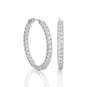2 1/2 ctw Round Lab Grown Diamond Inside Out Hoop Earrings