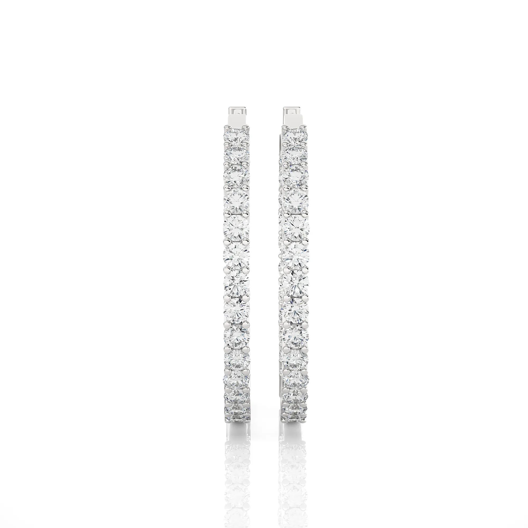 2 1/2 ctw Round Lab Grown Diamond Inside Out Hoop Earrings