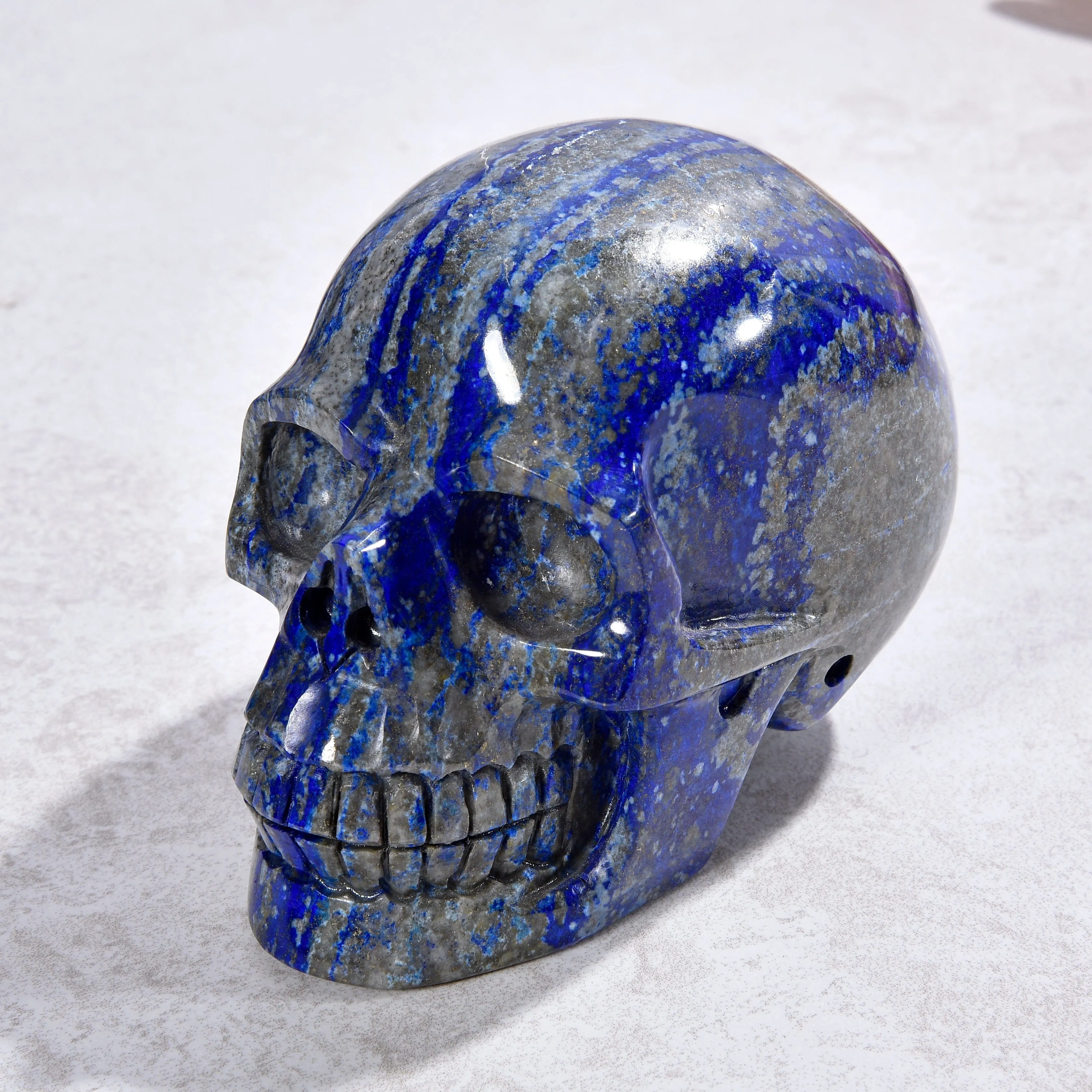2.8" Natural Lapis Skull Gemstone Carving