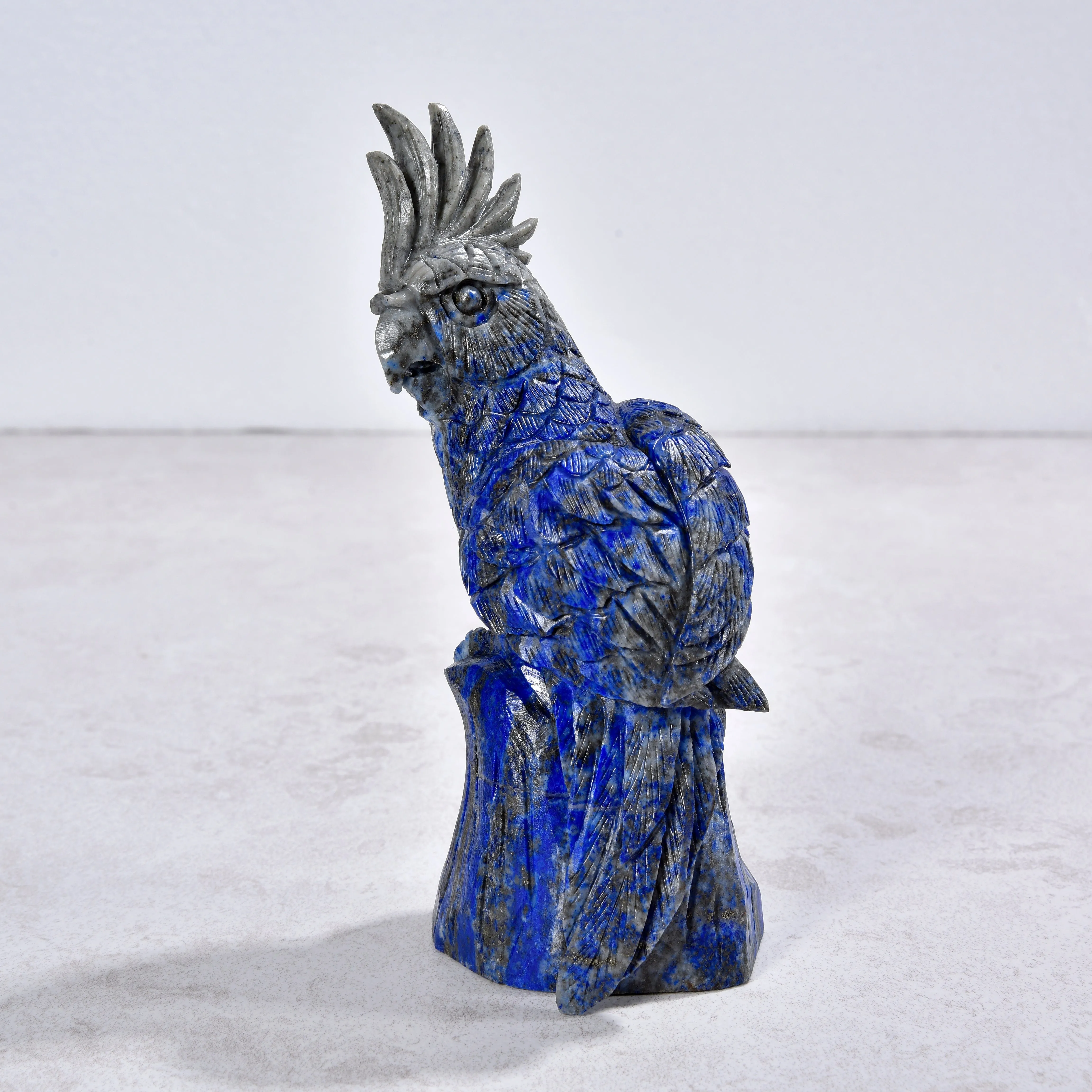 2" Natural Lapis Parrot Gemstone Carving