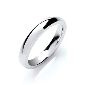 3mm Court Wedding Ring in 9ct White Gold