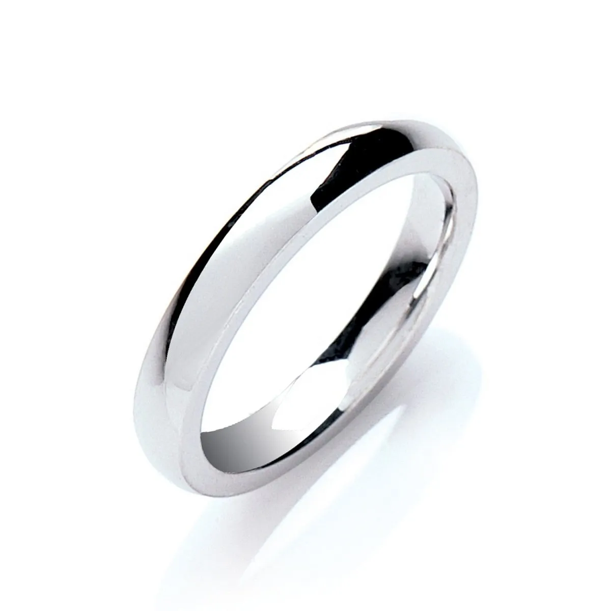 3mm Court Wedding Ring in 9ct White Gold