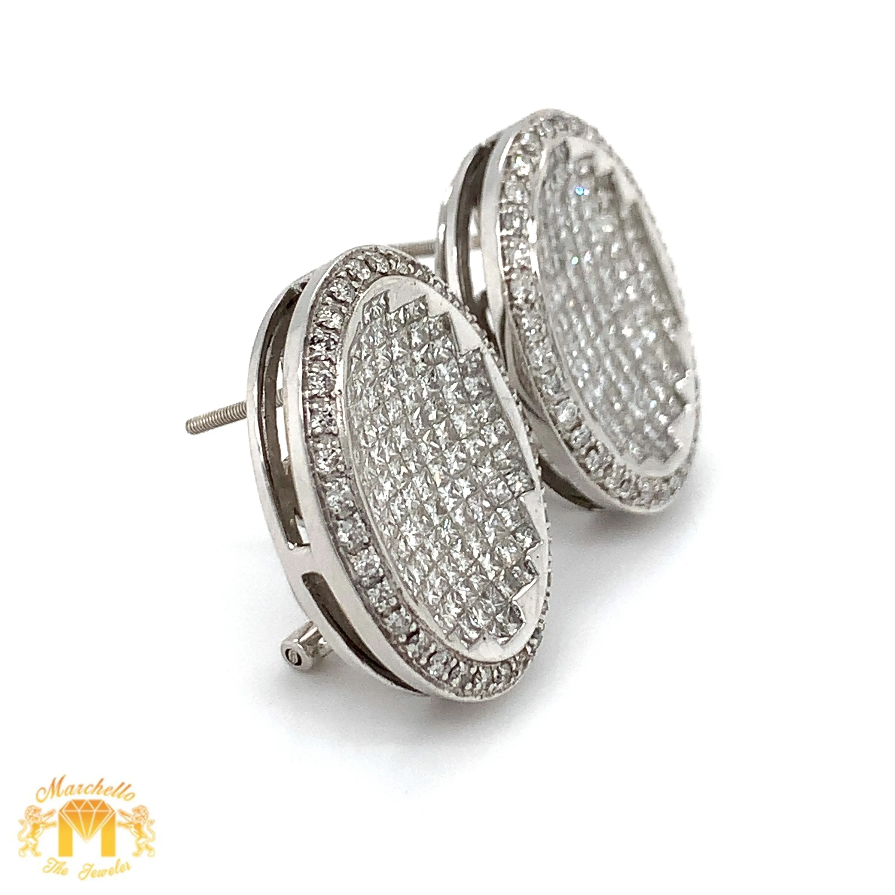 5.11ct Diamond 14k Gold Oval Earrings