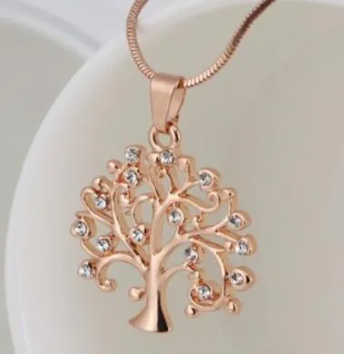 54MM Big Tree Of Life Pendant Necklaces Drilling CZ Zircon Multi Layers Chains Long Necklace Jewelry Gifts For Her