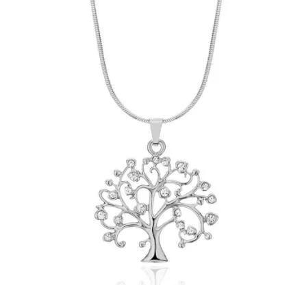 54MM Big Tree Of Life Pendant Necklaces Drilling CZ Zircon Multi Layers Chains Long Necklace Jewelry Gifts For Her