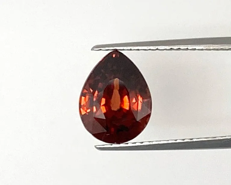 6.25 Carat Red Orange Zircon Pear Unset Loose Pendant Necklace Enhancer Gemstone