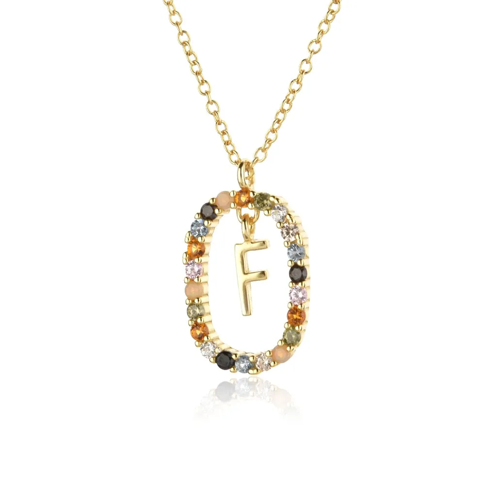 925 Sterling Silver Gold Letters A - Z Alphabet