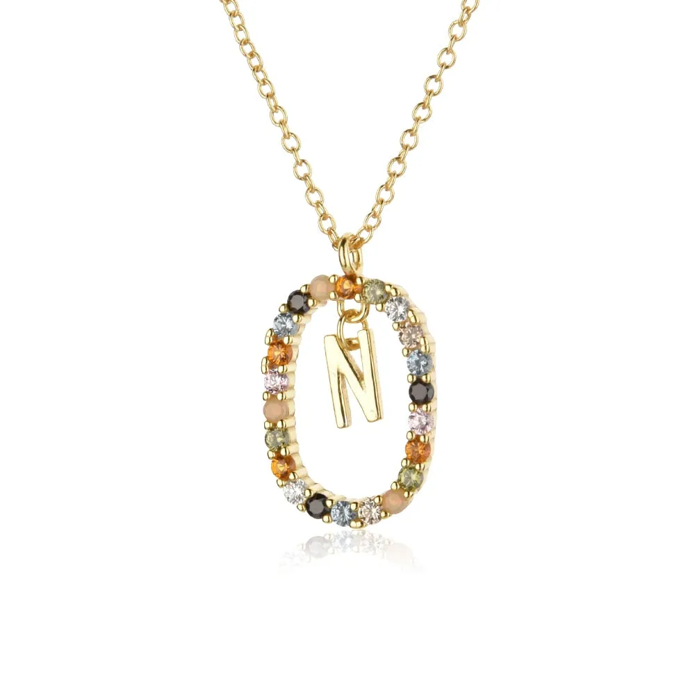 925 Sterling Silver Gold Letters A - Z Alphabet