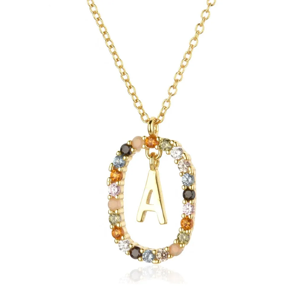 925 Sterling Silver Gold Letters A - Z Alphabet