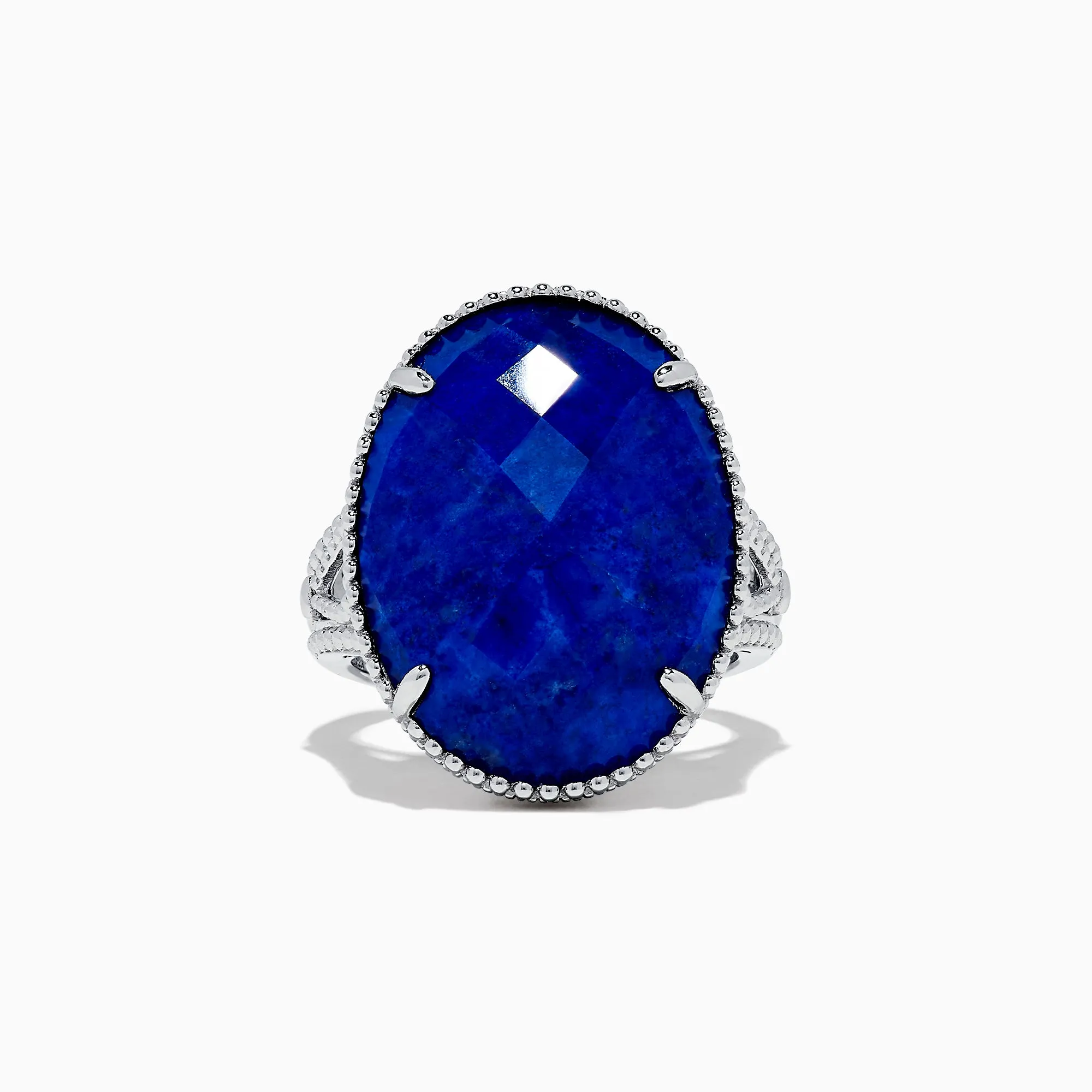 925 Sterling Silver Lapis Lazuli Cocktail Ring, 13.85 TCW