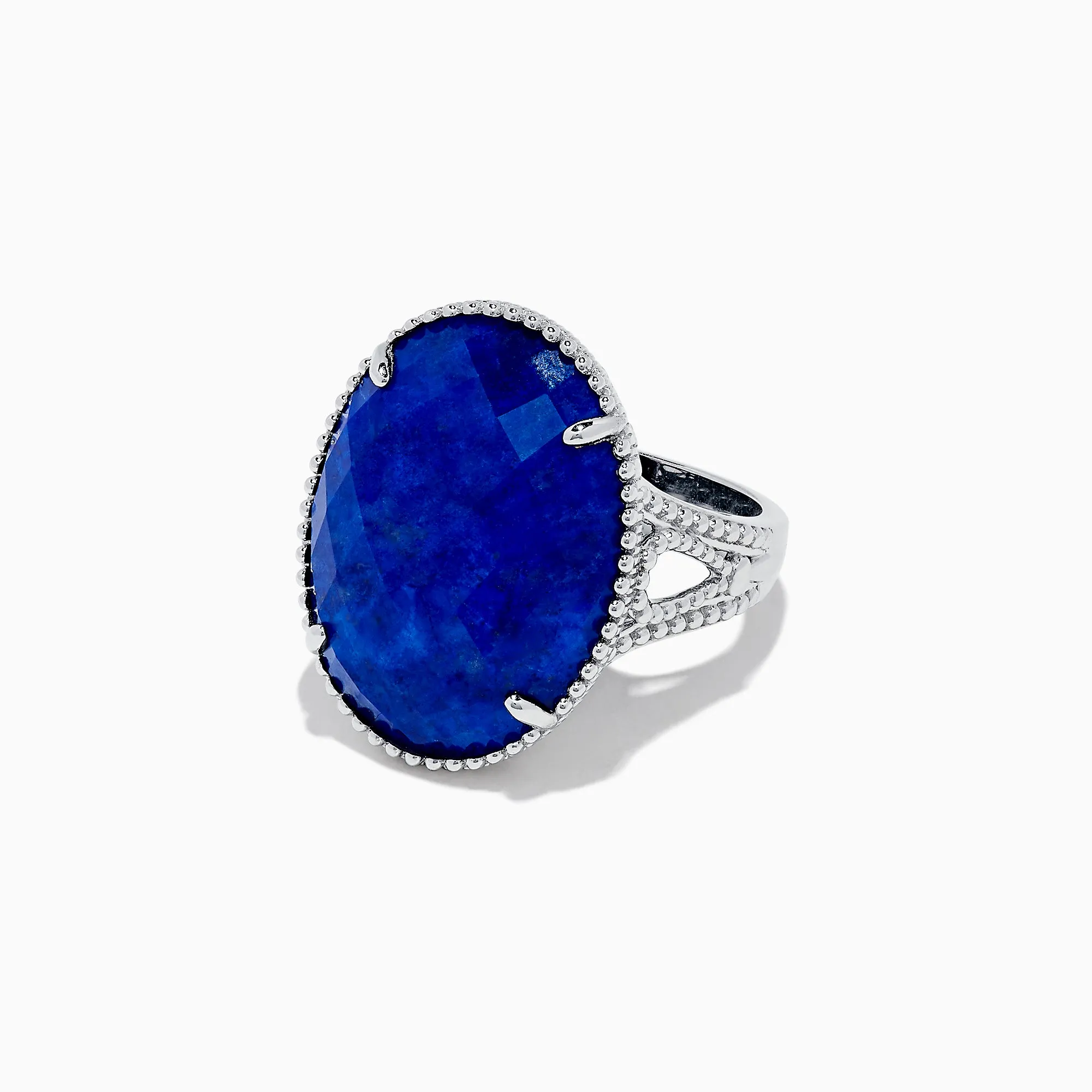 925 Sterling Silver Lapis Lazuli Cocktail Ring, 13.85 TCW
