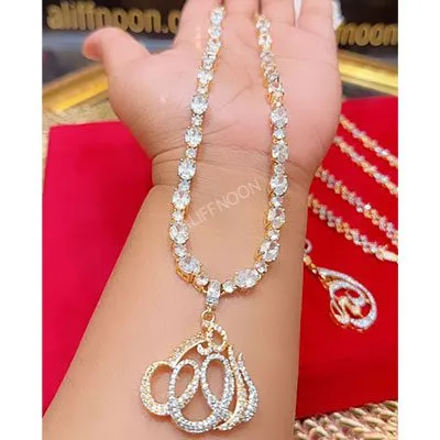 Ad Zircon Allah Pendant with String