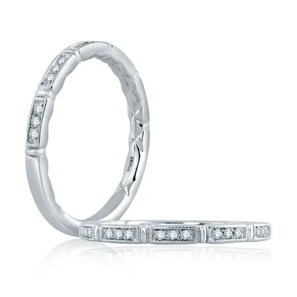A.Jaffe Wedding Bands Segmented Milgrain Accent Wedding Band MR2188Q/08 MR2188Q/08