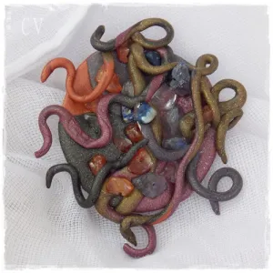 Alternative Polymer Clay Brooch - "Medusa"