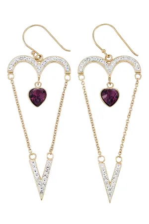 Amore Heart Dangle Earrings
