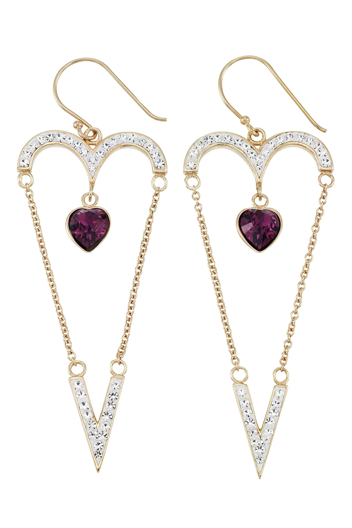 Amore Heart Dangle Earrings