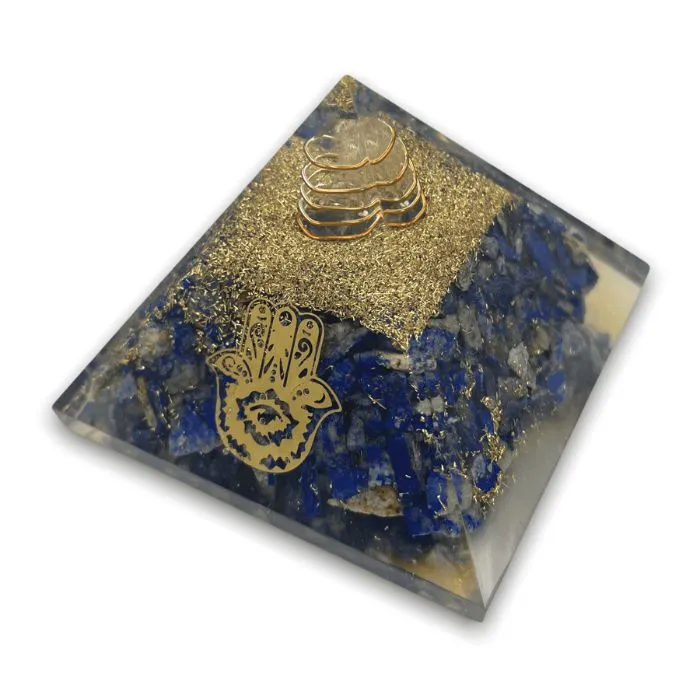 Ancient Infusions Lapis Lazuli Orgonite Pyramid - Wisdom and Spiritual Illumination