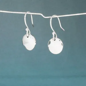 Artemis - Small Disc Silver Earrings - Dangle