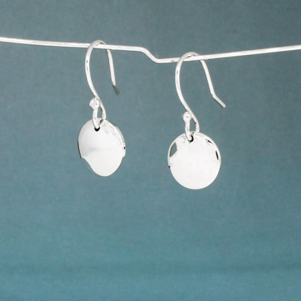 Artemis - Small Disc Silver Earrings - Dangle