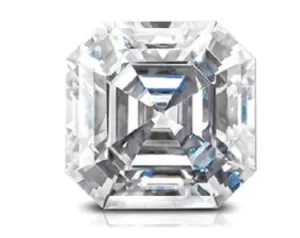 Asscher Cut Colorless Moissanite