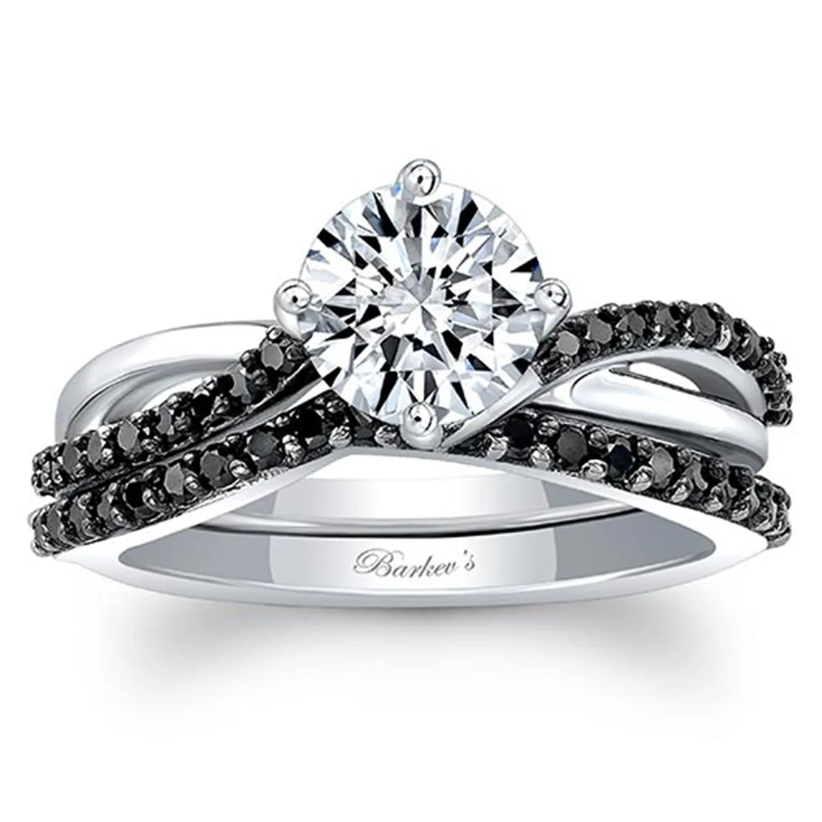 Barkev's Black Diamond Tracer Wedding Band