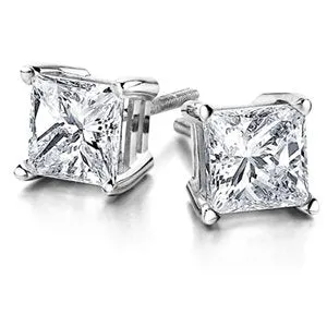 Ben Garelick Princess Cut Diamond Stud Earrings