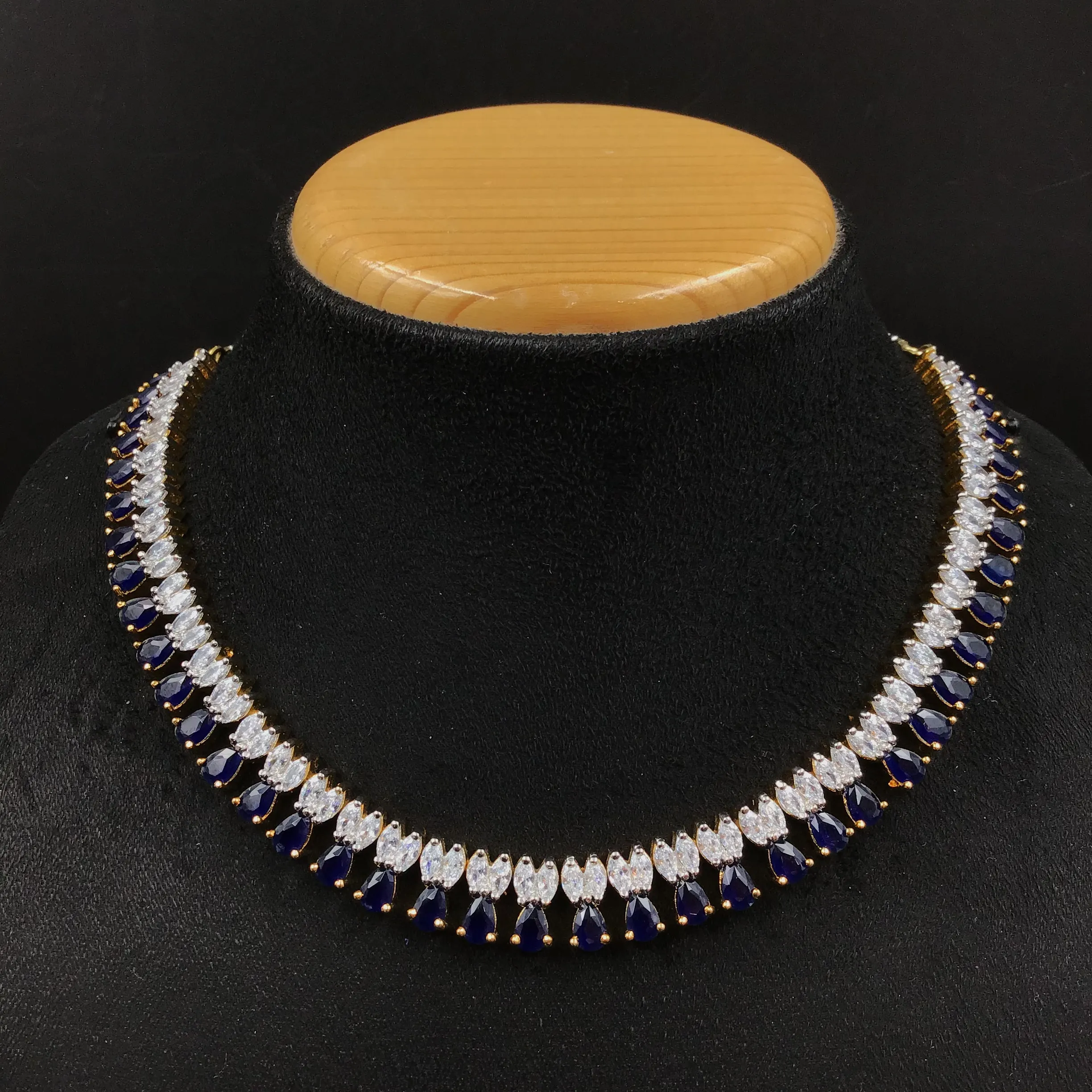 Blue Zircon/AD Necklace Set 11323-7325