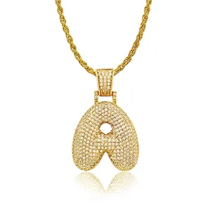 Bubble Letter Pendant With Necklace