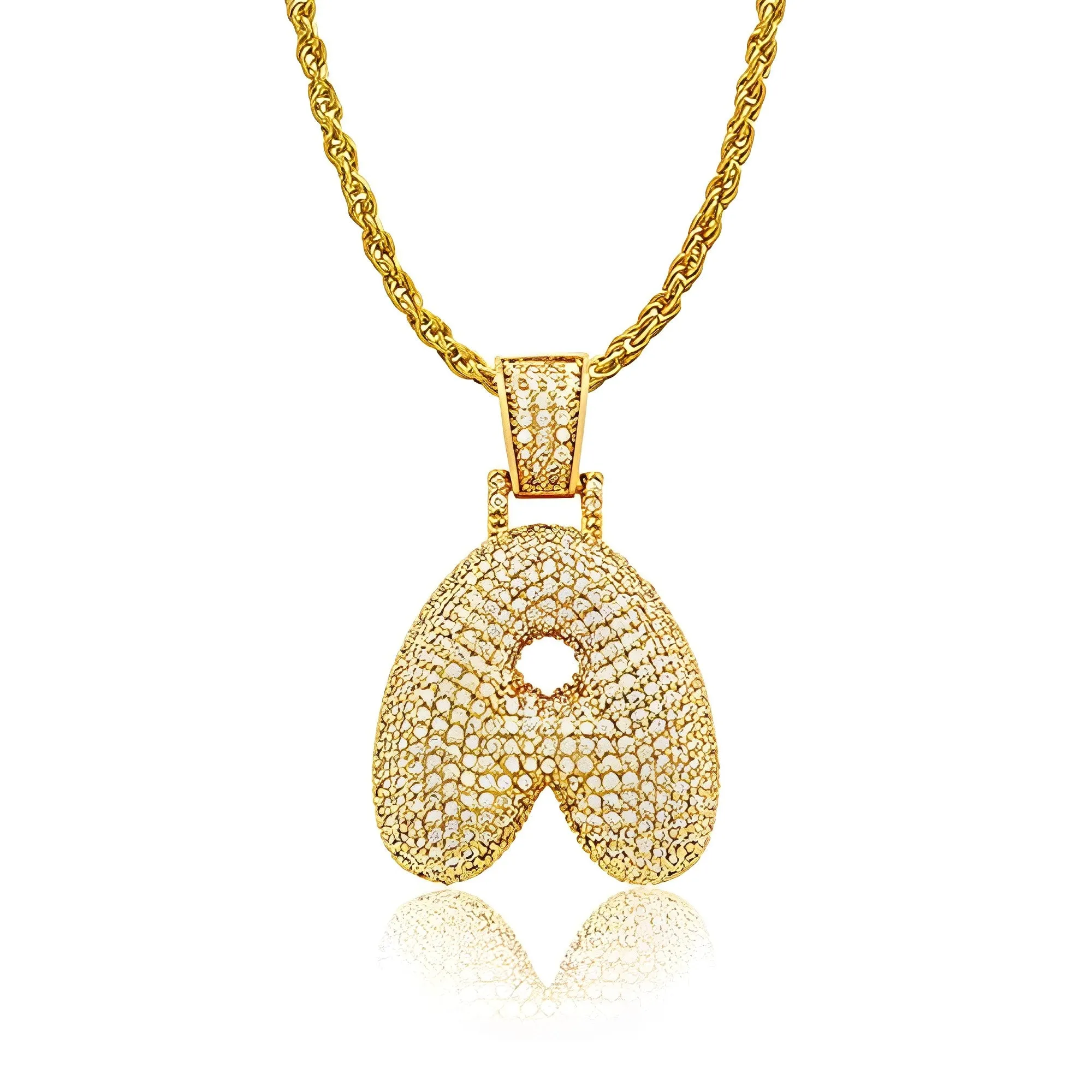Bubble Letter Pendant With Necklace