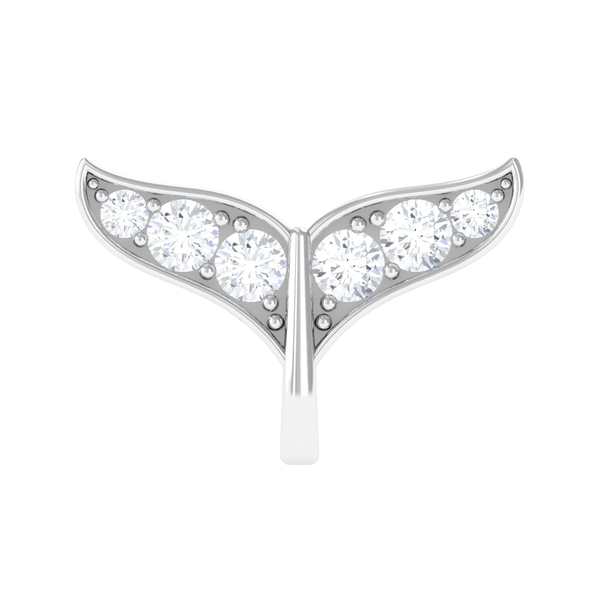 Certified Diamond Dolphin Tail Helix Earring