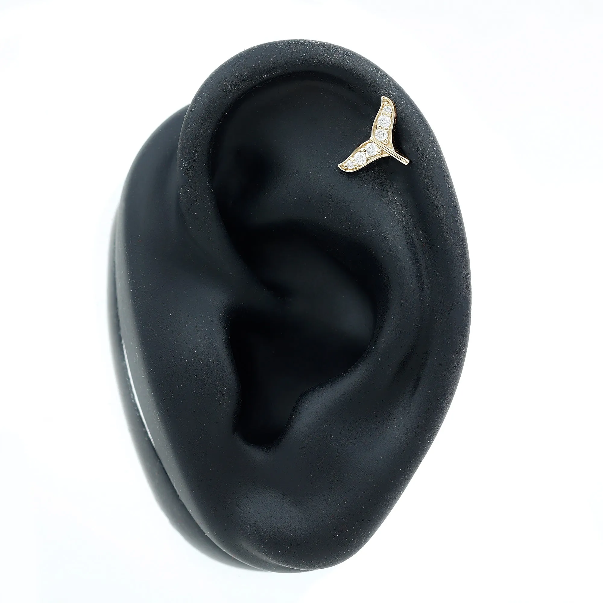 Certified Diamond Dolphin Tail Helix Earring